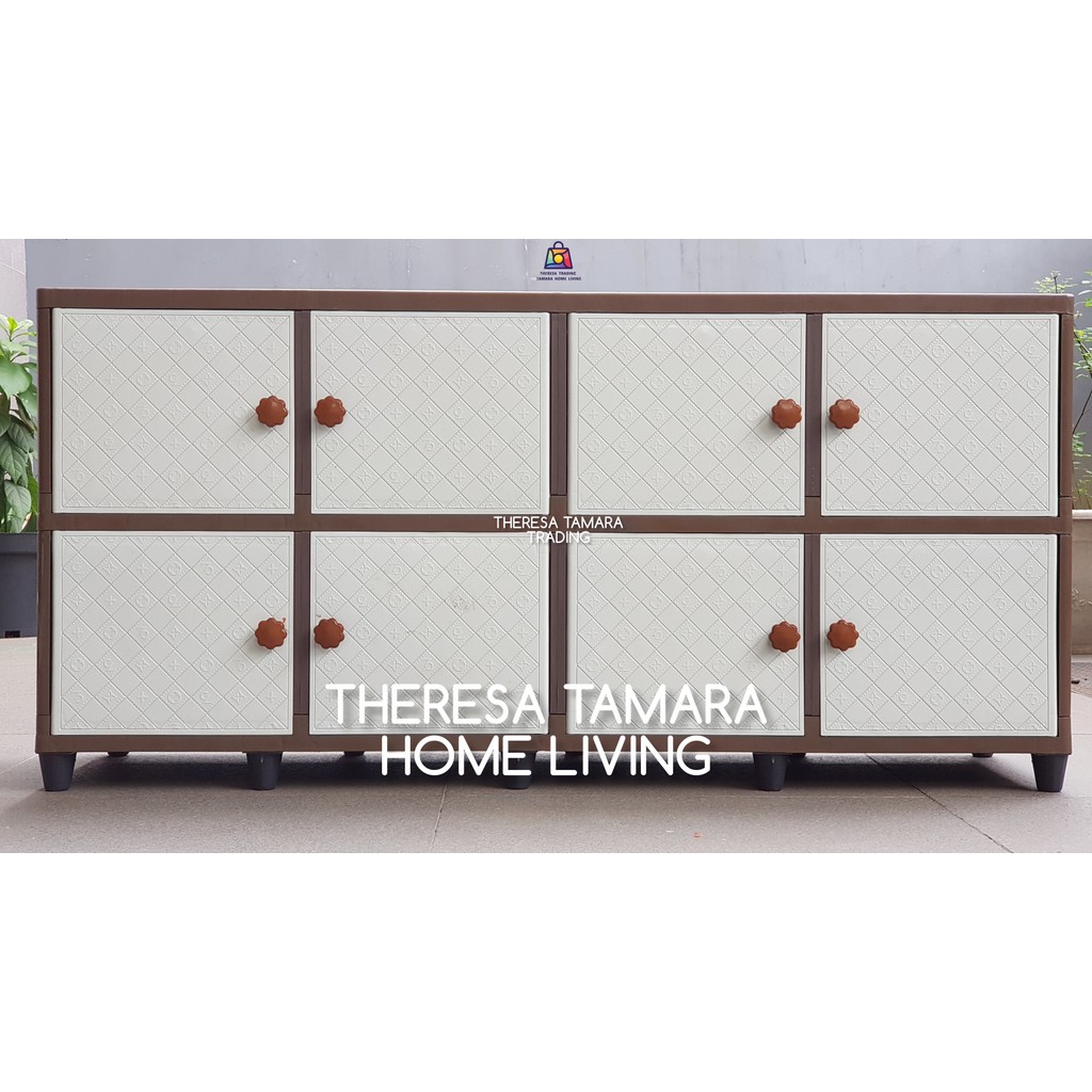 LEMARI TV MEJA RAK TV CLUB QUATRO 2 MEJA TV LED PLASTIK 8 PINTU QUATRO SERIES