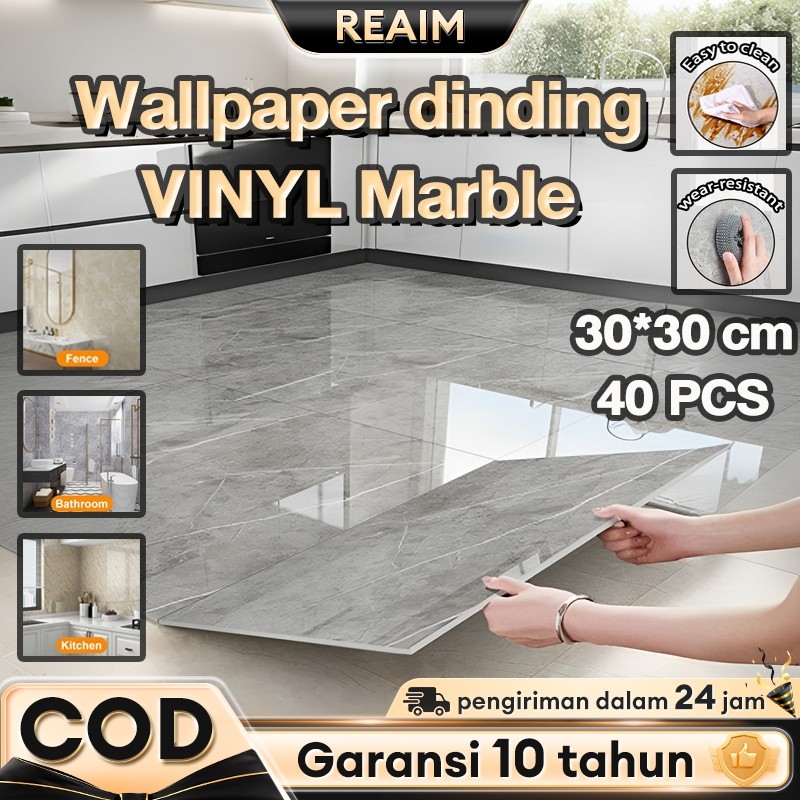 SS99 - Reaim Wallpaper dinding VINYL Marble 30 x 30 cm / Lantai Vinyl Marbel Granit /Stiker Keramik
