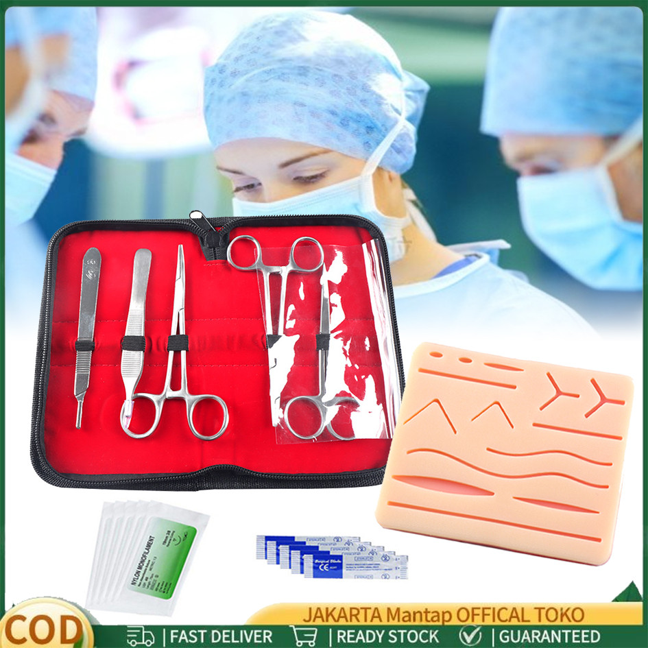 Alat Hecting Set Model Kulit Silicone Pad Sutura Latin Jahit Luka Media Wound Suture Heating Medical