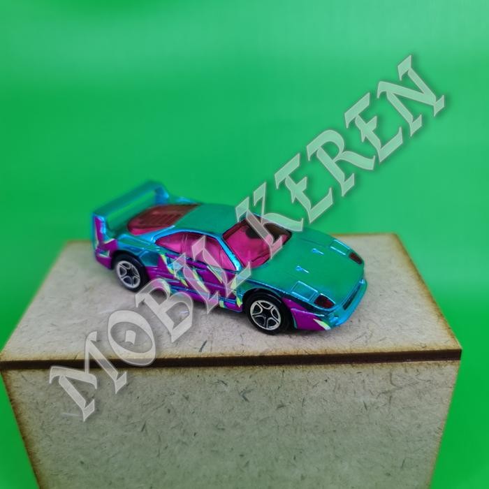 Pee99 Diecast Miniature Matchbox Loose 1988 1:59 Ferrari F40 Chrome Purple