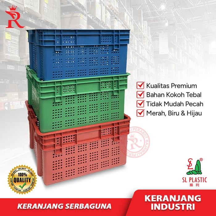 Keranjang Industri Lubang Container Industri Krat Plastik