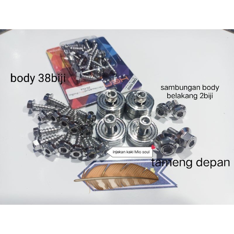 LIVE - PAKETAN SET BAUT BODY FULL MIO SMILE SPORTY SOUL FINO KARBU STENLIS 2 KUNCI HENG / BAUT STENL