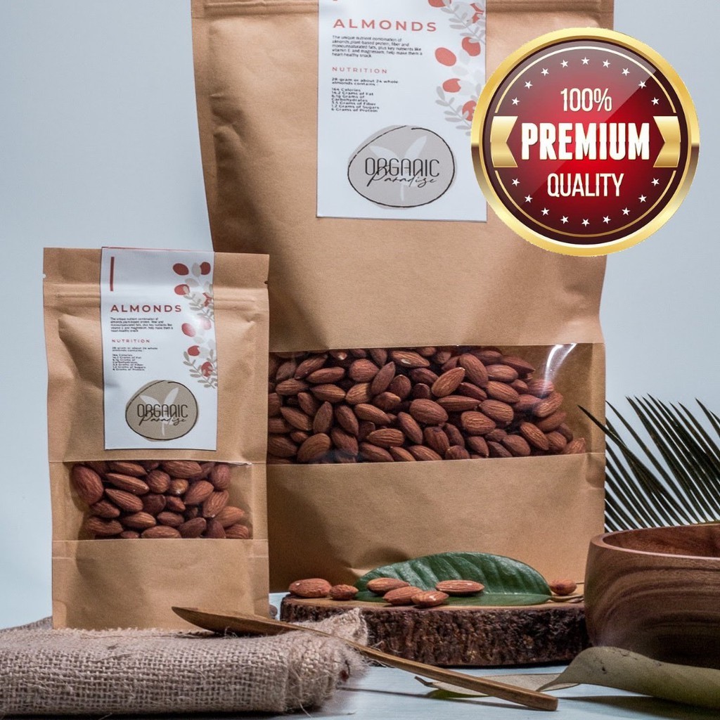 

Kacang Almond Panggang 500 gram / Roasted Almond 500 gram Organic Paradise
