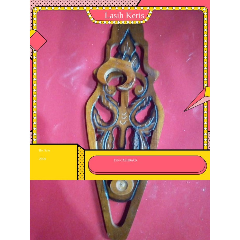 blawong keris dari kayu jati ukiran lung lingan daun nomnoman PB Surakarta mahar 1, 2 juta temuan di