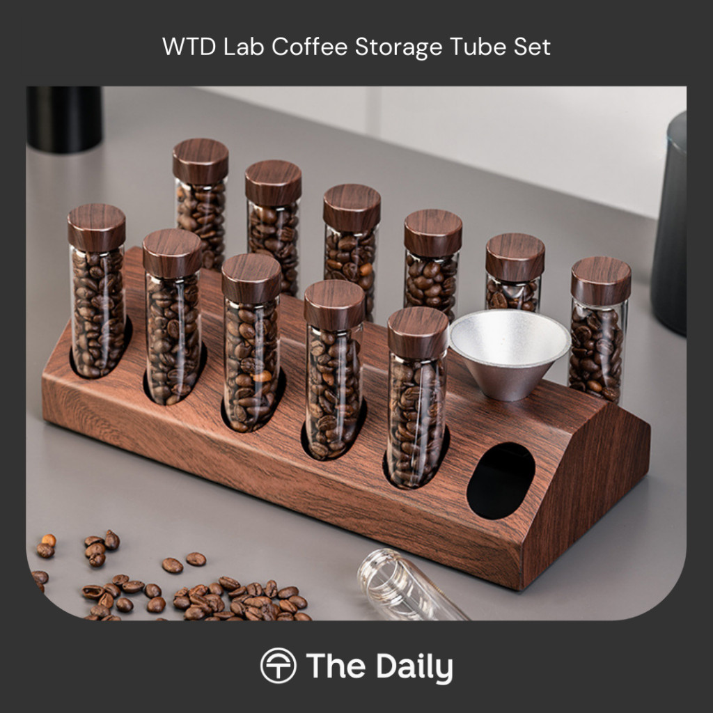 WTD Lab Coffee Storage Tube Set - Tabung Kaca Display Penyimpanan Biji Kopi