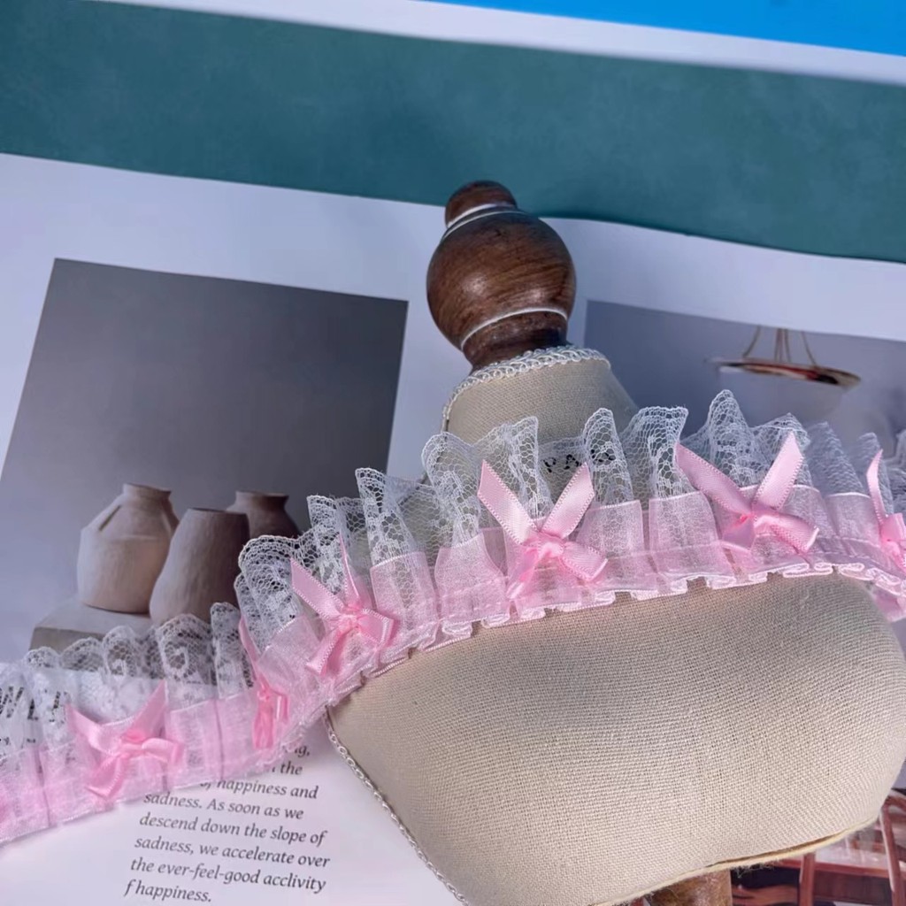 

2024 NEW 3D bow flowers embroidery Lace Ribbon fabric trim collar sewing DIY guipure wedding Womens dresses cloth applique decor