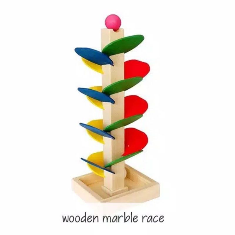 VEROSAE_SHOP wooden marble race - pohon kayu marble run