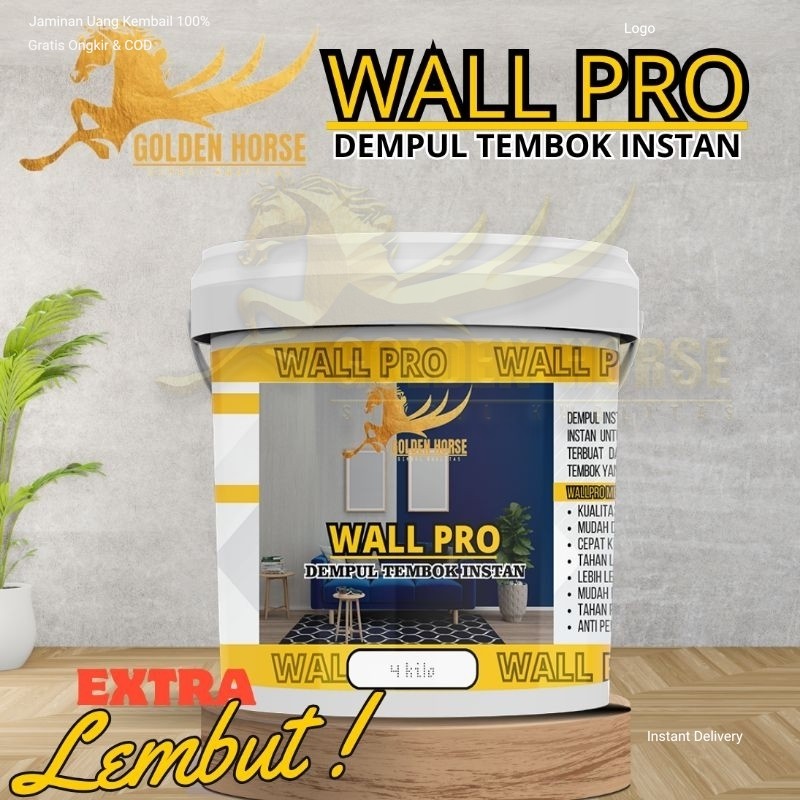 Dempul Tembok Instan 4kilo - Wall Pro - Golden Horse