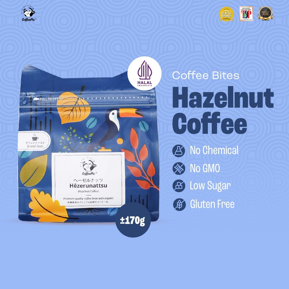 

Coffeepii Indonesia - Hazelnut Coffee - Coffee Bites | Coffee Treats | Snack Sehat Low Sugar | Snack Import Jepang - Full Size (±170 pcs)