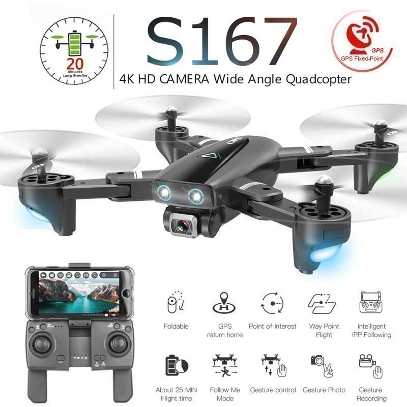Sky88 TOYS SKY S167 PROFESSIONAL DRONE WITH CAMERA 4K 5G GPS WIFI 1080P