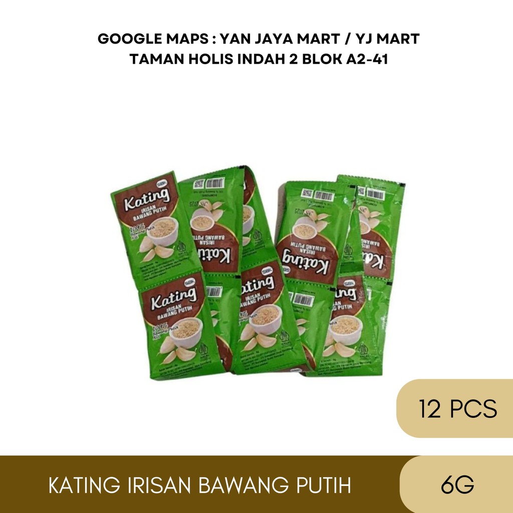

Kating Irisan Bawang Putih 6g - 1RCG/12PCS / Kecil Kasar Bawang Putih / 100% Bawang Putih Asli