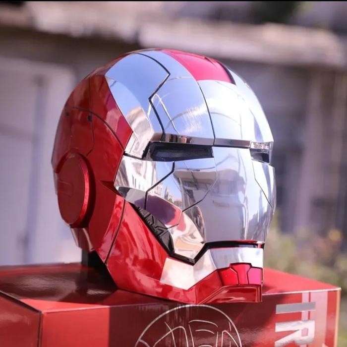 HELM IRON MAN OTOMATIS JARVIS SOUND COMMAND MK5
