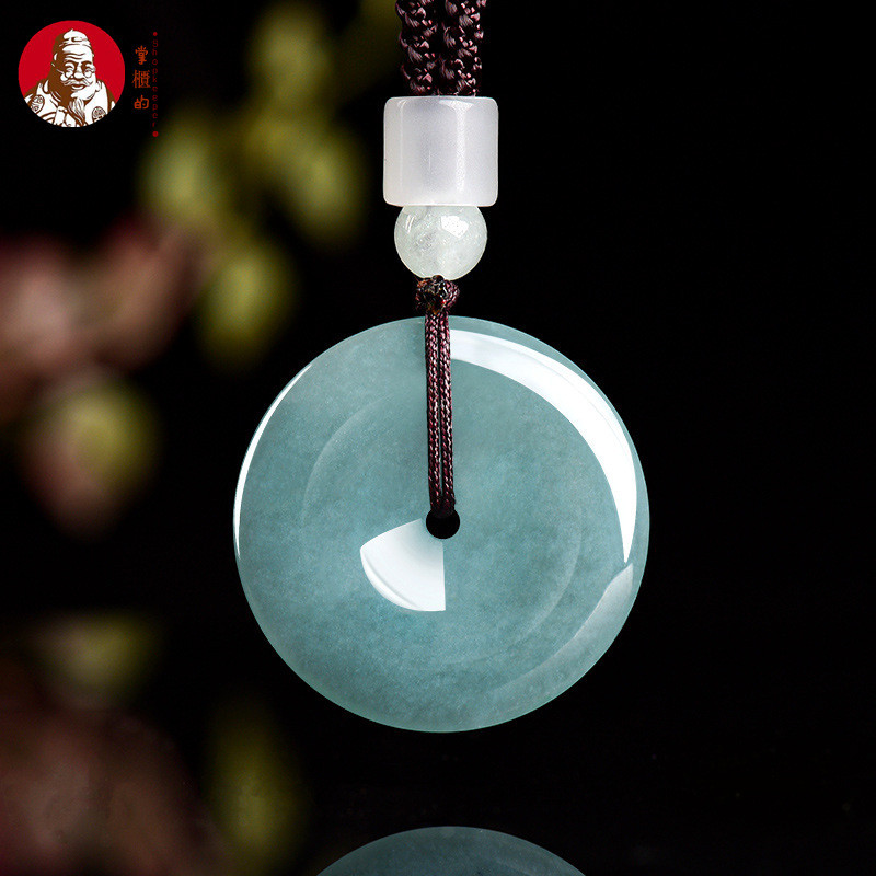 [Dengan  sertiflkat   identiflkasi] Natural Batu giok, liontin air biru, batu giok es, liontin batu 