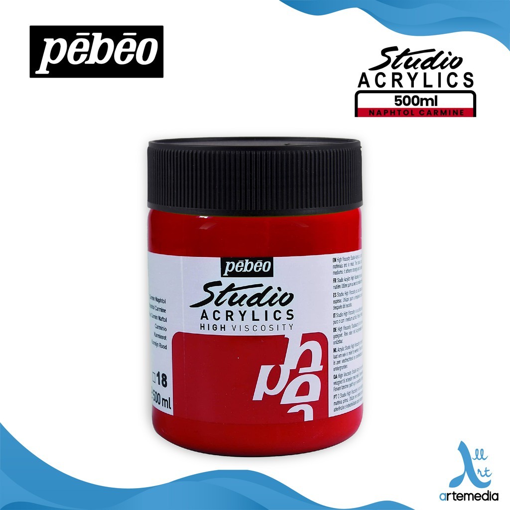 

Gramedia Surabaya - Pebeo Studio Fine Acrylic 500ml Paint Color Naphtol Charmin