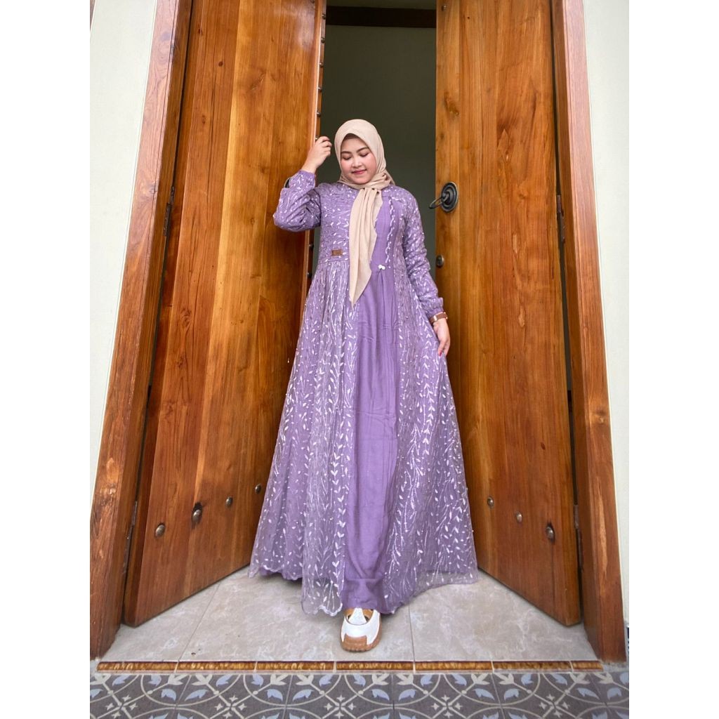 Gamis Amanda Mutiara (Free Bross Premium, Pouch & Goodie Bag) Tille Mix Rayon Twill Premium