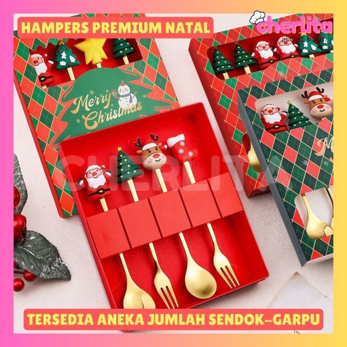

Gift Set Christmas Natal Sendok Lucu Premium Hadiah Kado Gold
