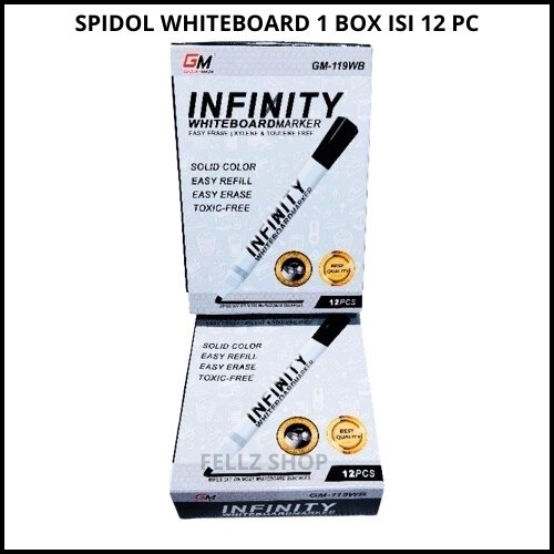 

1 Pack / 12 Pcs Spidol WHITEBOARD Marker Merek GM Infinity