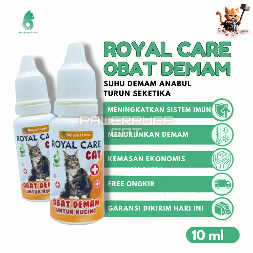 PPC Holycatlabs Royal Care OBAT DEMAM 10ML Penurun Panas Pusing Lemas Kucing Sakit