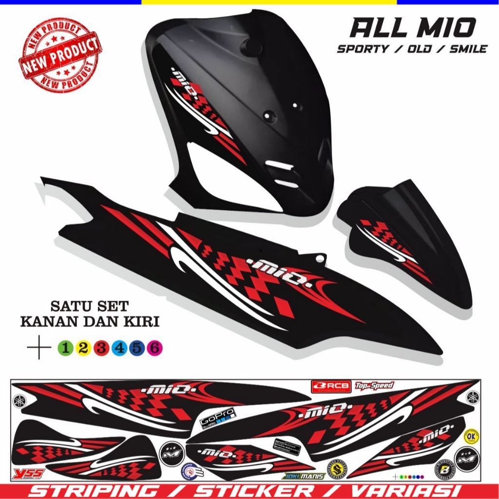 MIO STICKER SEPEDA MOTOR YSS/STRIPING MOTOR /STICKER MIO SPORTY / VARIASI MIO SMILE/V2 SIMPLE