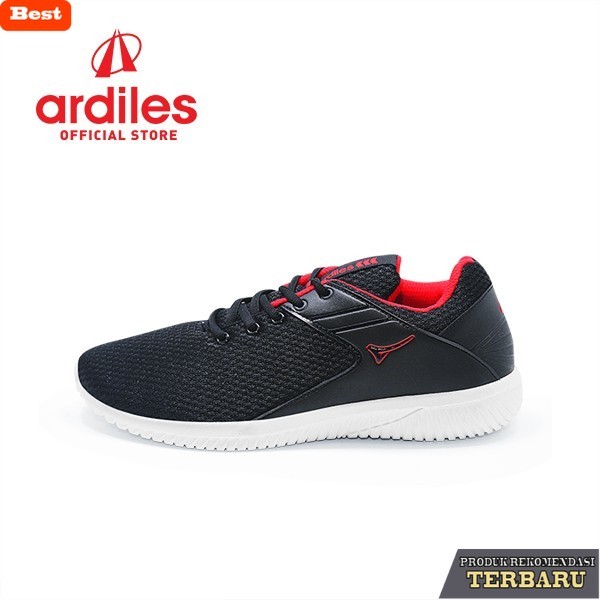 sepatu sneakers pria import Ardiles Men Tadic Sepatu Sneakers - Hitam Merah - Hitam Merah, 40