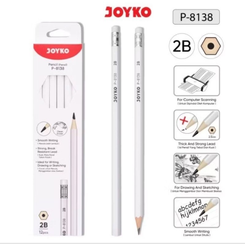 

Pensil 2B joyko P.8138 ( 1pak/12pcs )