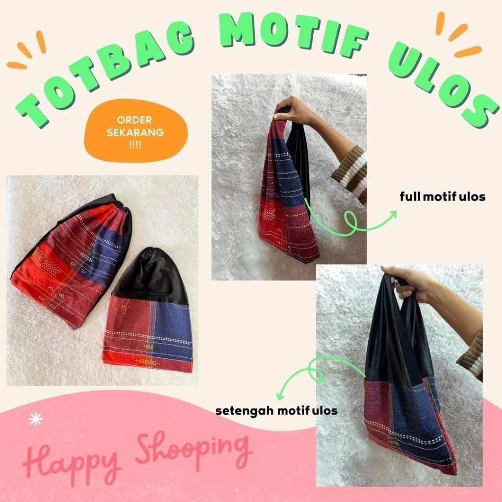 Totebag Motif Ulos - Tas Jinjing - Tas Totebag Etnik - Totebag Ulos Batak / M S