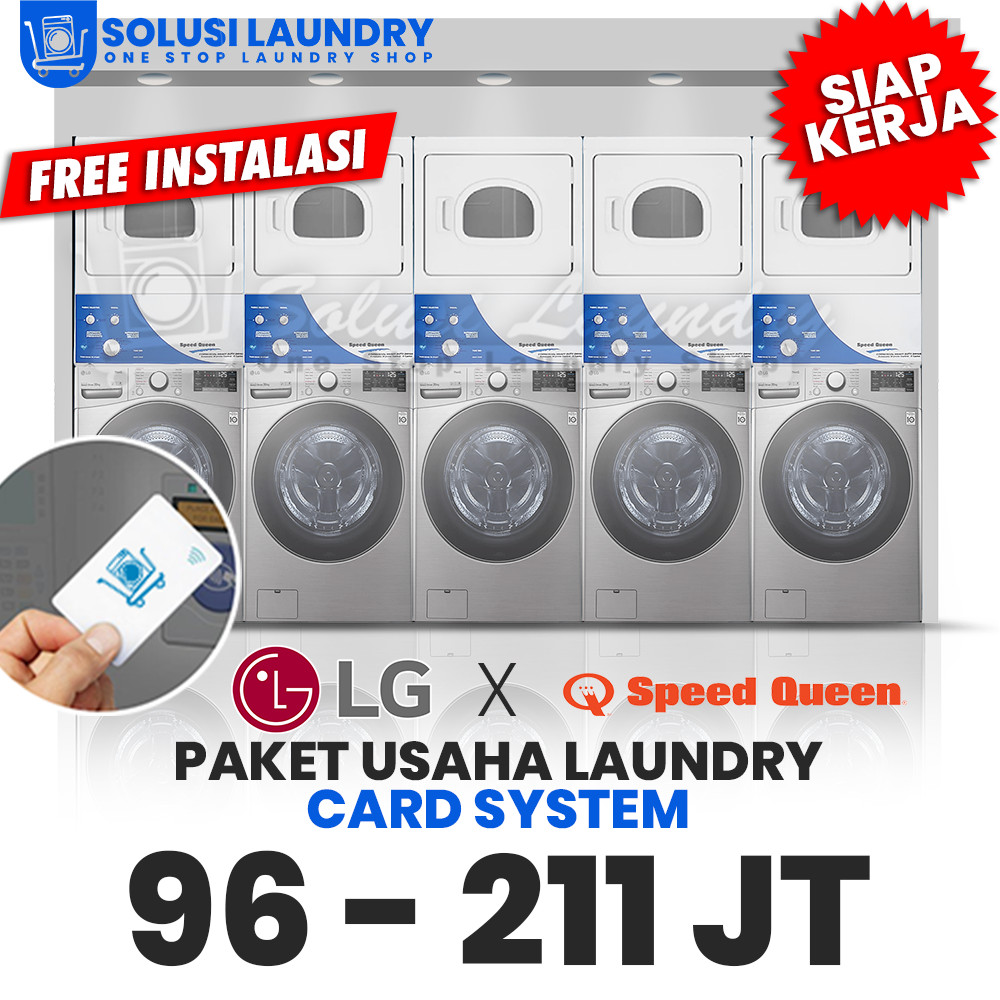 Paket Usaha Laundry Mesin Cuci LG 20kg Mesin Pengering SpeedQueen15kg Manual dan Otomatis