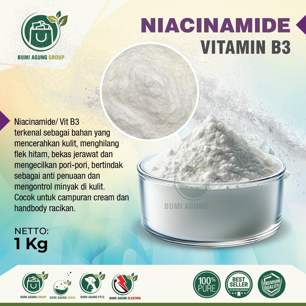 Niacinamide Ex Jubilant Ingrevia Vitamin B3 bubuk 1KG 1 kg