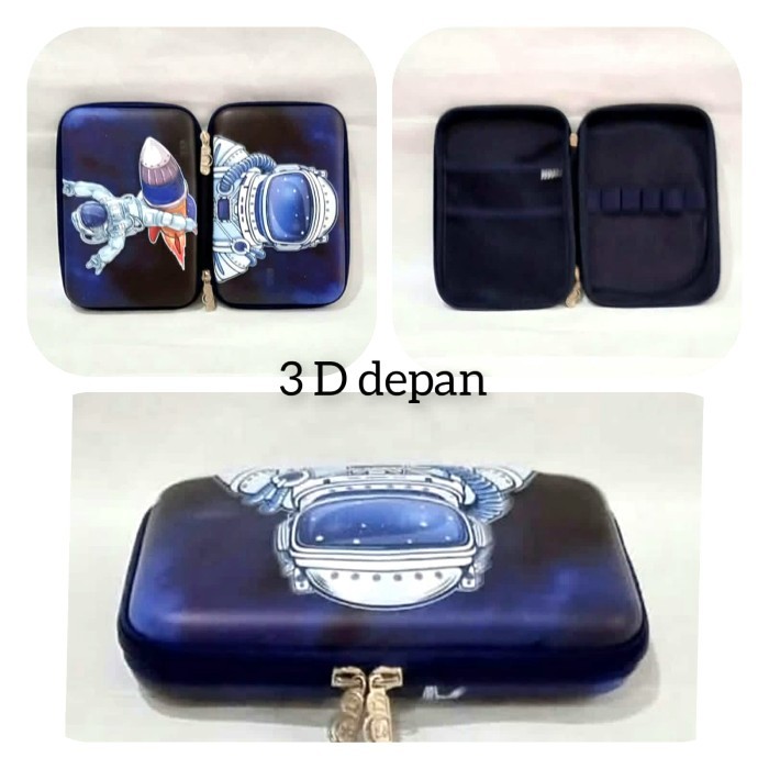 

[New]Best kotak tempat pencil pensil smiggle timbul 3D New - astronot 2