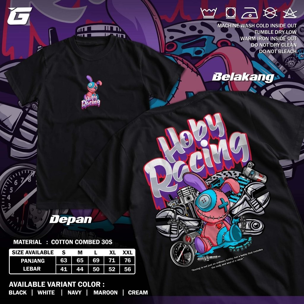 Kaos Hoby Racing Sparepart Baju Distro Mekanik Bengkel Motor Herex ~FREE STICKER