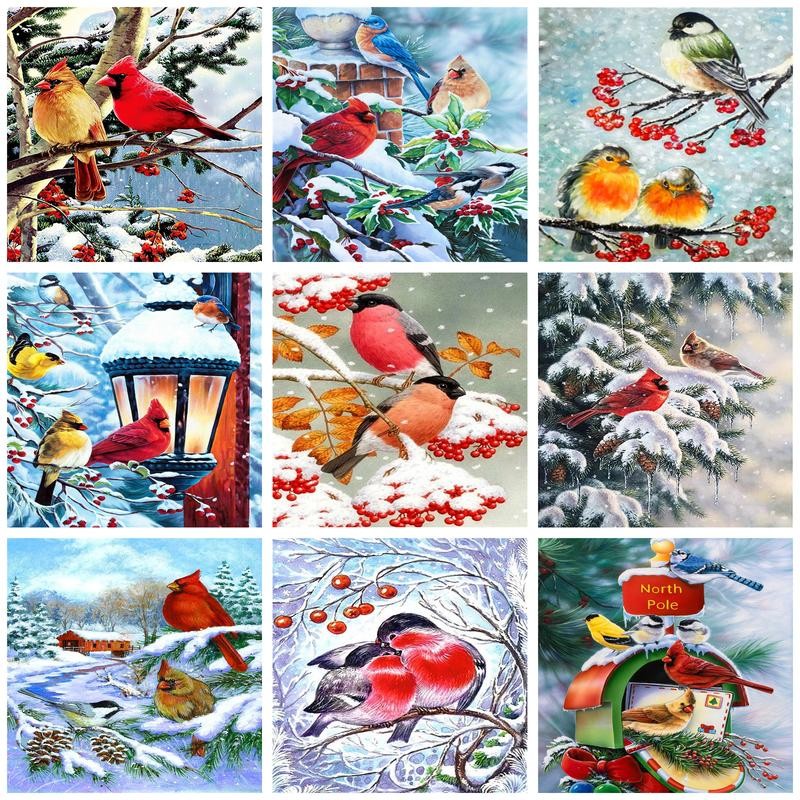 

GATYZTORY Modern Painting By Numbers Winter Bird Coloring By Numbers Home Decors For Adults On Canvas Drawing By Numbers