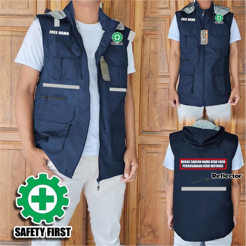 Terlarisss  SABLON ROMPI PARASUT SAFETY FIRST K3 / JAKET SERAGAM SAFETY CUSTOM SABLON / JAKET K3 / J