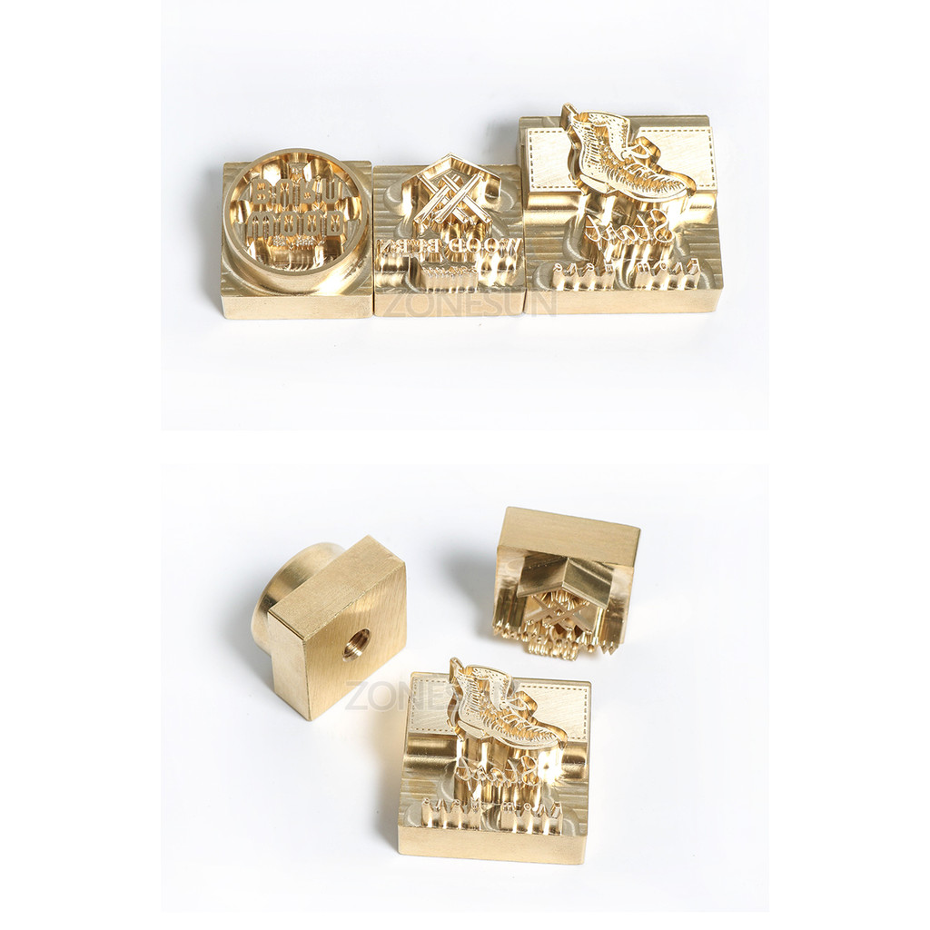 

ZONESUN DIY 20MM Thickness Customized Brand Stamping Logo Design Embossing Stamp Hot Staming Leather Stamp Mold For Shoe