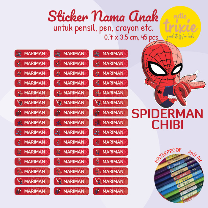 

Sticker Label Nama Pensil SPIDERMANCHIBI
