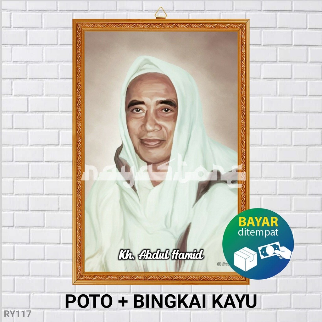 BINGKAI FOTO KH ABDUL HAMID PASURUAN / POSTER KH ABDUL HAMID PASURUAN / POSTER NAHDLATUL ULAMA NU / 