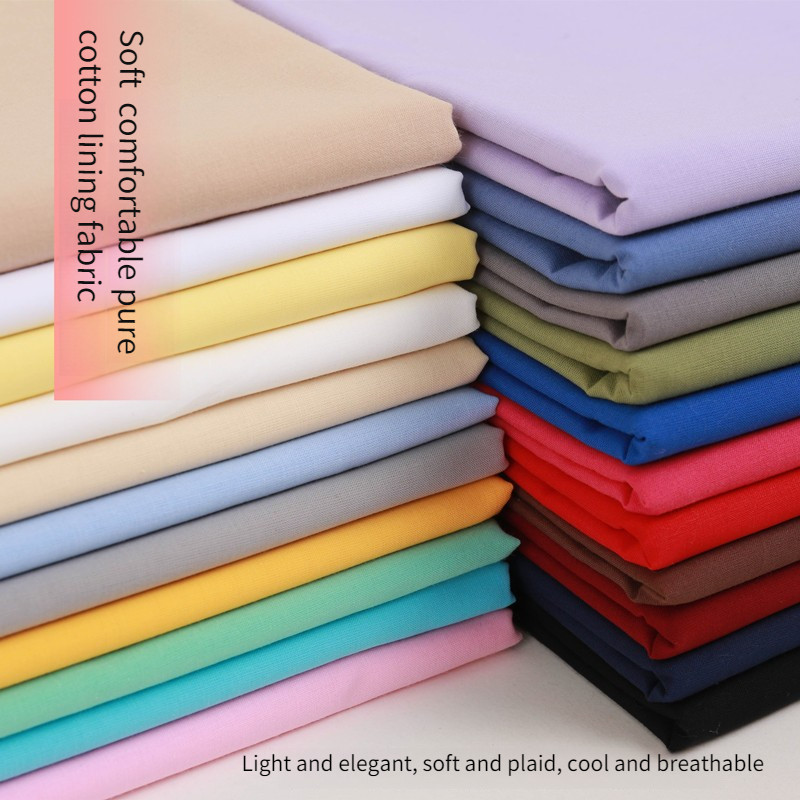

Cotton Lining Fabric By The Meter for Clothes Dress Skirt Pillow Diy Sewing Needlework Cloth Soft Comfortable Thin Plain White