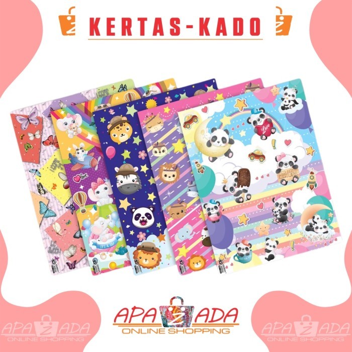 

RB001 Apazada - Kertas Kado Grosir Murah Motif Mix isi 20pc /