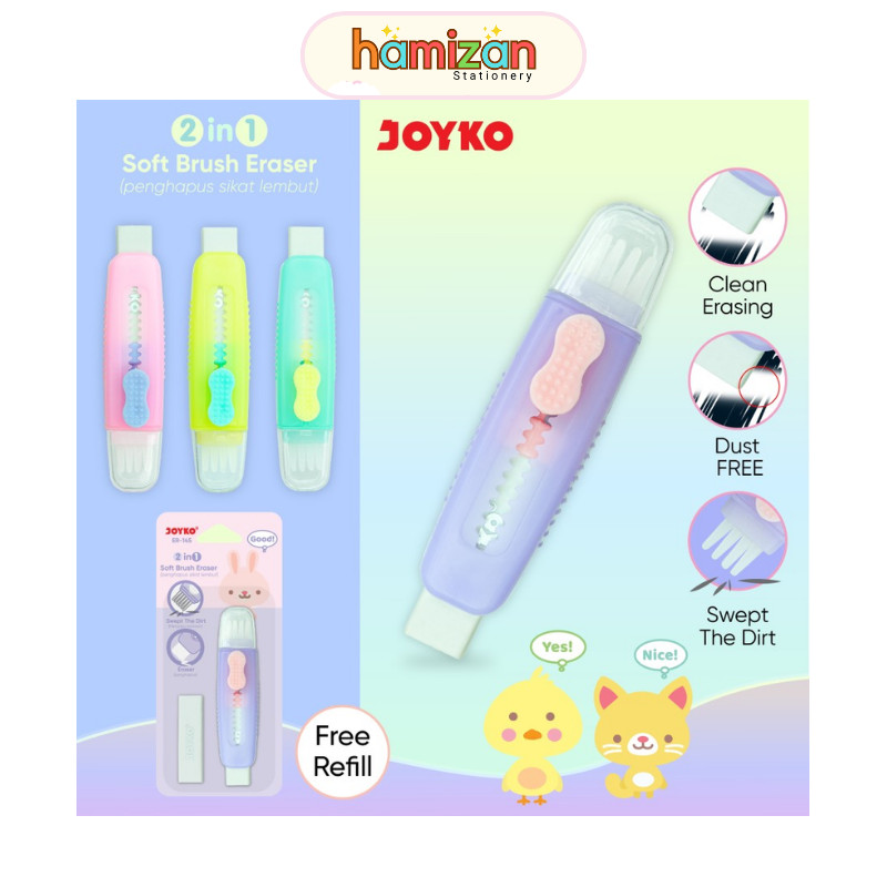 

Brush Sliding Eraser ER-145 / Penghapus Mekanik Sapu / Hapusan Mekanik Sapu Warna Lucu Tidak Meninggalkan Serpihan Joyko / Penghapus Eraser Joyko ER-145 2 In 1 Soft Brush Eraser Murah Berkualitas