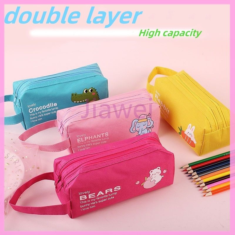 

Jiawei Tempat Pensil/ Tempat Pensil Ritsleting Ganda/Dompet Pensil 2 sleting