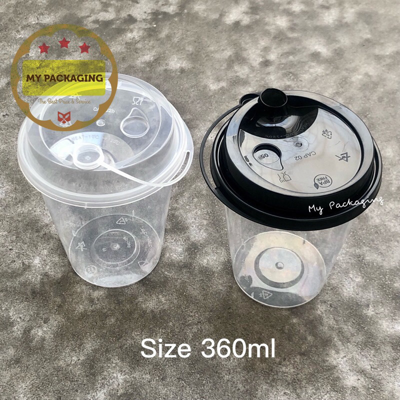 Gelas Cup PP Injection 360 ml PAKET 10 PACK - Gelas Cup PP Injection 360ml Flat Datar