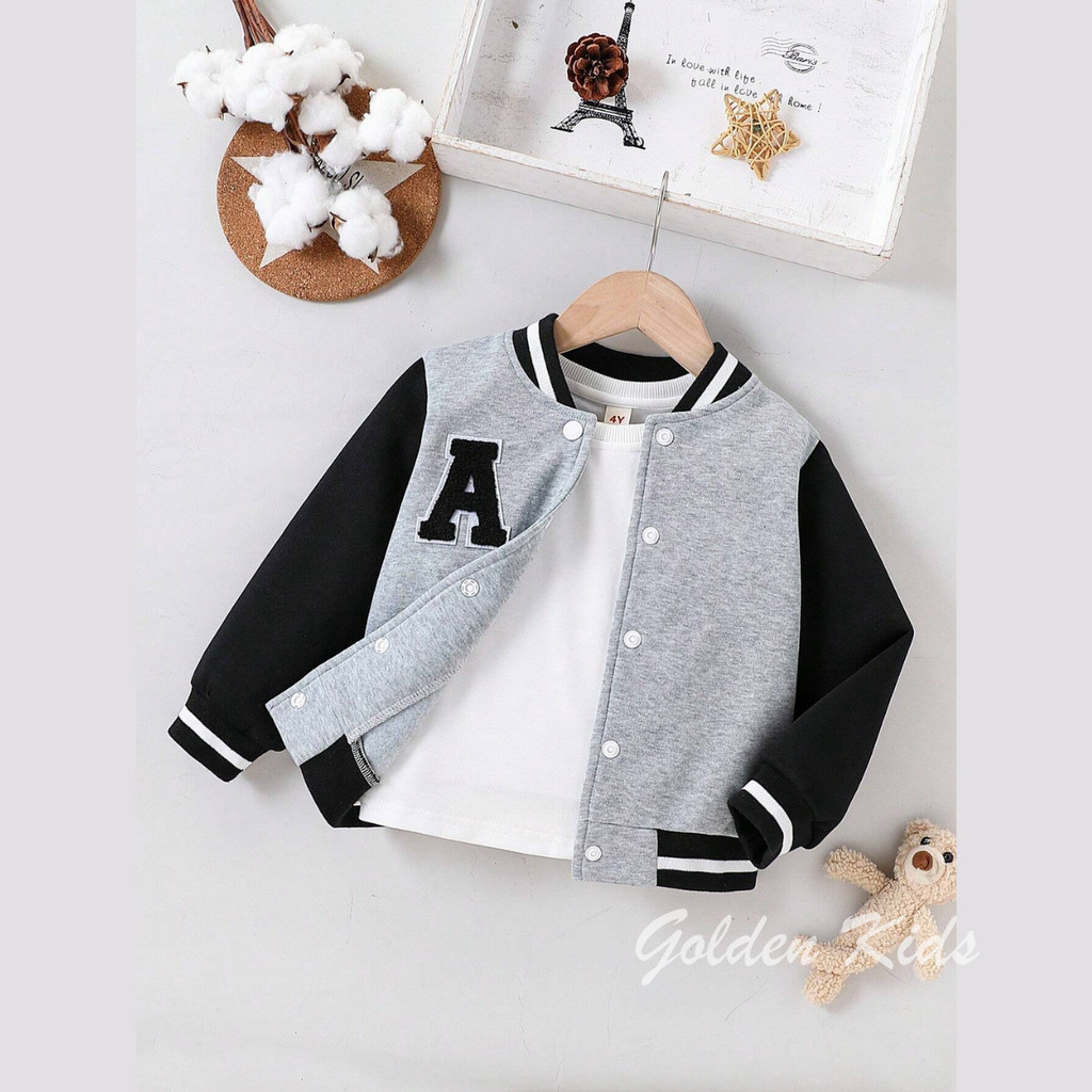Jaket Baseball Varsity Anak Remaja Laki Laki Perempuan Free Inisial Nama 1 3 5 10 12 18 Tahun Tebal