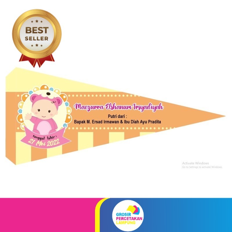 Promo BENDERA AQIQAH SYUKURAN UNIK LUCU MURAH