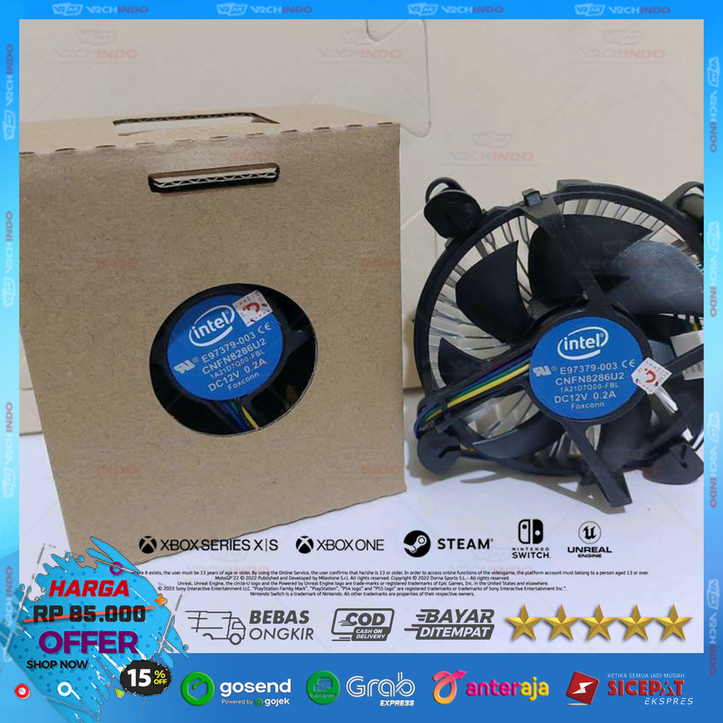 Heatsink INTEL Fan Processor LGA 775 / 1155 / 1156 / 1151 / CPU Cooler 