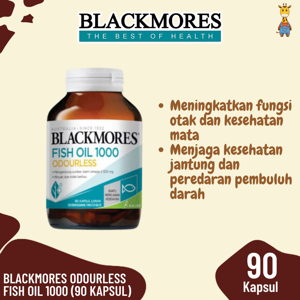 Blackmores Odourless Fish oil 1000 (90 Kapsul) - Suplemen - Omega-3 - Vitamin