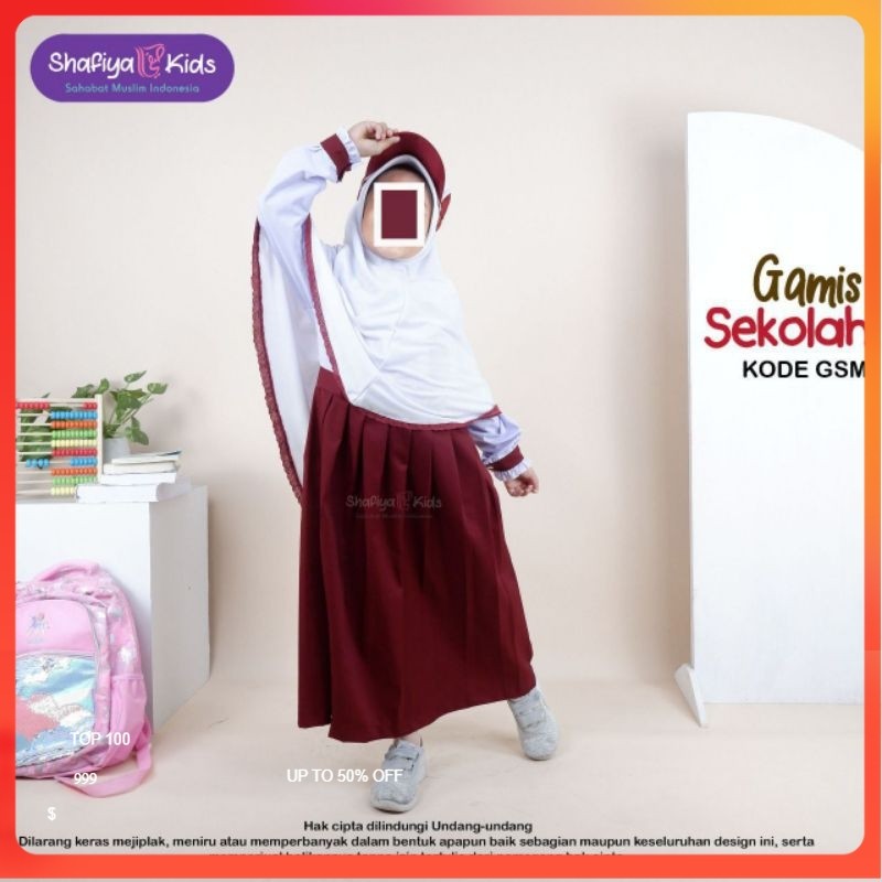 Gamis Anak SD | Shafiya Kids Original | Merah Putih, Pramuka, Hitam Putih