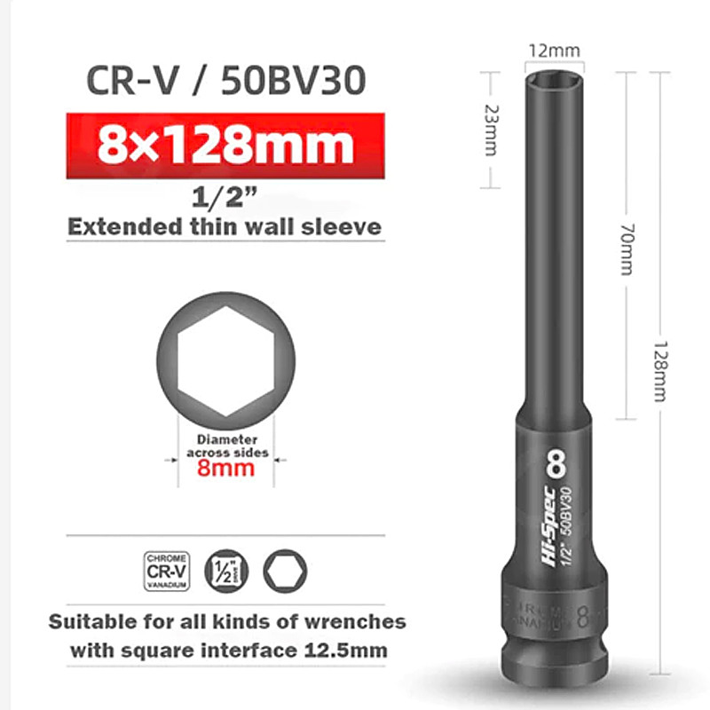 Mata kunci shock cover/ bak / blok cvt / Mata sock cover cvt 8 mm / Mata sock panjang 8mm extra long