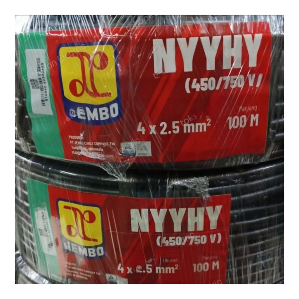 Kabel NYYHY 4x2,5 4x2.5 mm JEMBO Roll 100 Meter Serabut