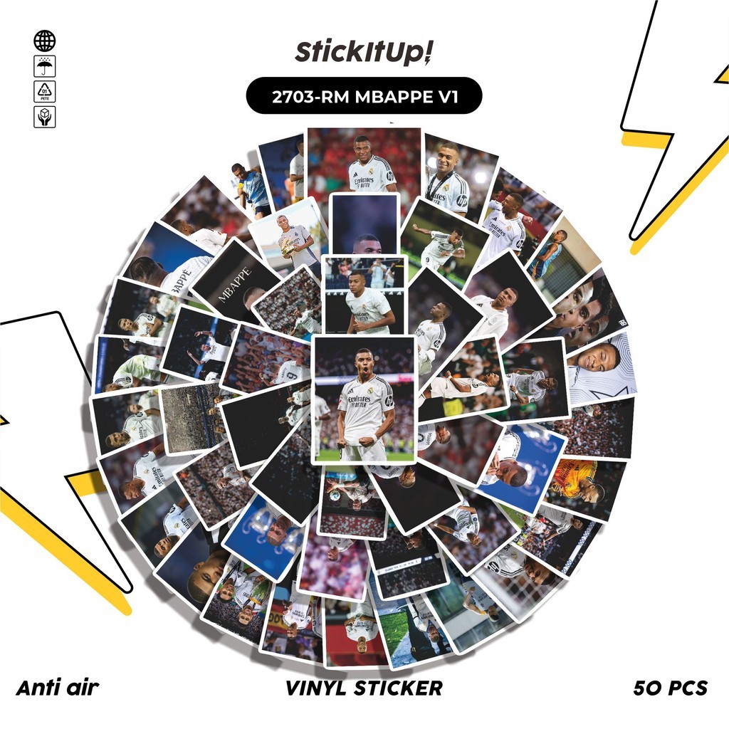 

COD✨ 50 Pcs Stiker RM MBAPPE V1 Lucu Anti Air Untuk Dekorasi Notebook Sepeda Skateboard Handphone DIY