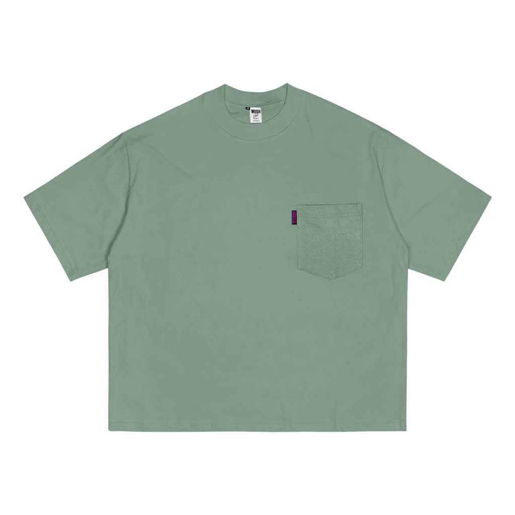 PLUTO BOXY POCKET FIT TEE BAJU KAOS DISTRO SAKU PRIA WANITA POLOS OVERSIZE COTTON COMBAD 24S SAGE