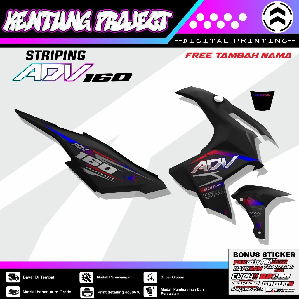 STRIPING ADV 160 - STICKER STRIPING VARIASI HONDA ADV 160